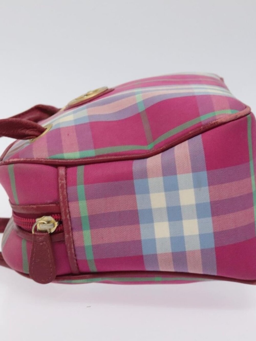 Burberrys Nova Check Shoulder Bag Canvas Pink Gold Auth 122611 - Picture 4 of 16